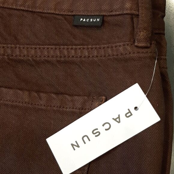 PACSUN Espresso Brown Low Rise Straight Leg Button Fly Jeans - Picture 13 of 13
